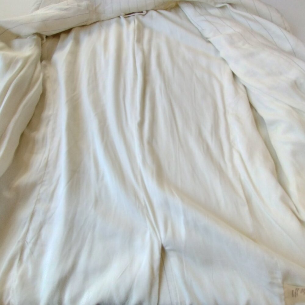 Free People Menswear Crosby Oversized Linen Blend Blazer Ivory Pinstripe Size L - Picture 7 of 13